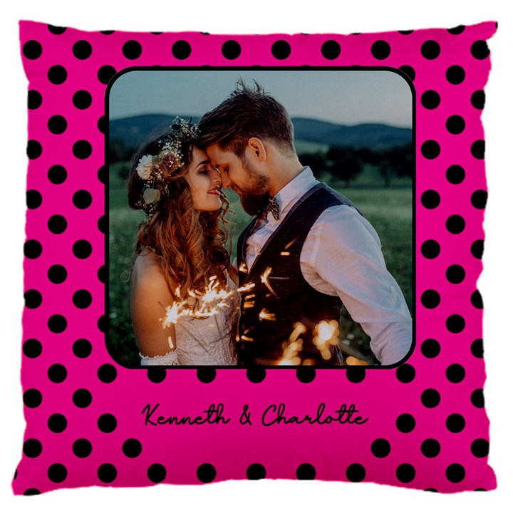 Personalized Phone Lover Polka Dot 16  Baby Flannel Cushion Case (Two Sides)