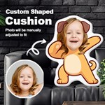 Personalized Photo in Dabbing Dog Cartoon Style Custom Shaped Cushion Cut To Shape Cushion Case Front