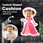 Personalized Photo in Pink Princess custom Shaped Cushion Cut To Shape Cushion Case Front