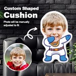 Personalized Photo in Dabbing Astronaut Cartoon Style Custom Shaped Cushion Cut To Shape Cushion Case Front