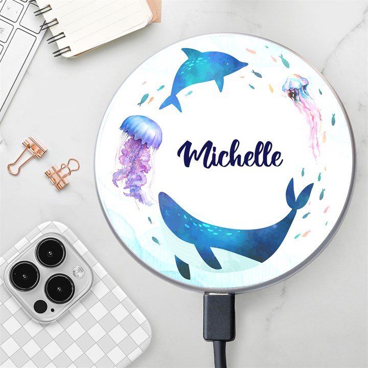 Personalized Sea Name Wireless Fast Charger Wireless Fast Charger(White)