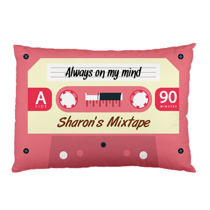 Personalized Cassette Tape Name Pillow Case Pillow Case