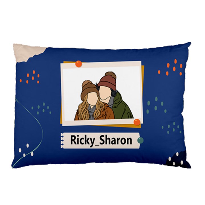 Personalized Photo Illustration Lover Name Pillow Case Pillow Case