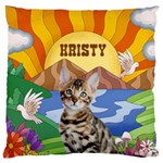 Personalized sychedelic Pet Photo Name Large Cushion Case Large Cushion Case (One Side) Front