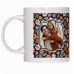 Personalized Floral Pattern Photo Couple Name Mug White Mug Left