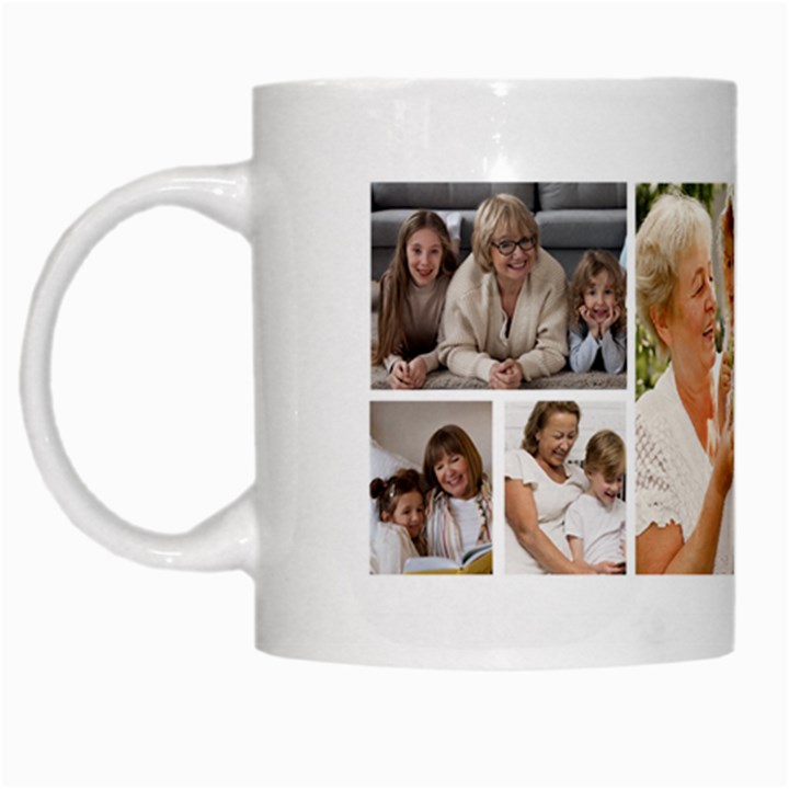 Personalized 9 Photo Family Name Any Text Mug White Mug