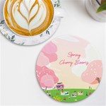 Personalized Spring Cherry Bloom Round Tile Coaster UV Print Round Tile Coaster Front