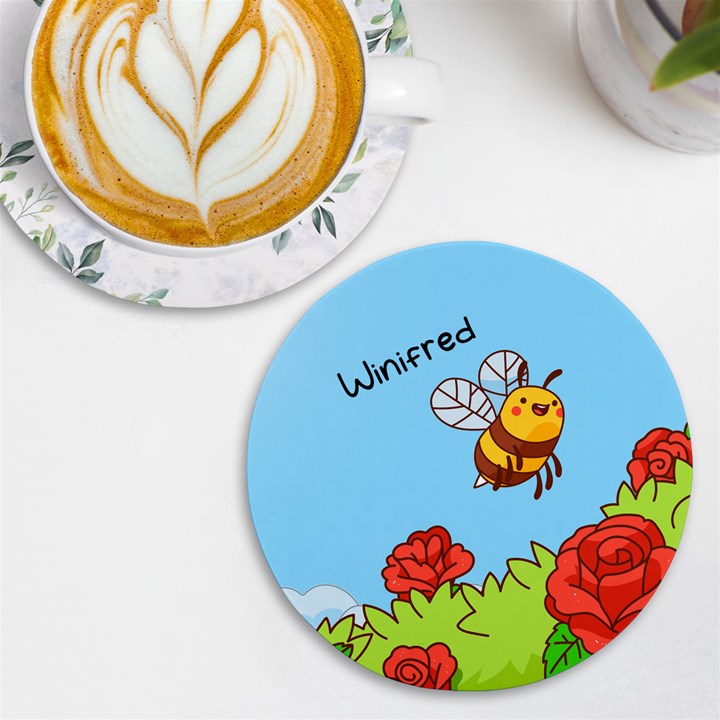 Personalized Bee Name Round Tile Coaster UV Print Round Tile Coaster