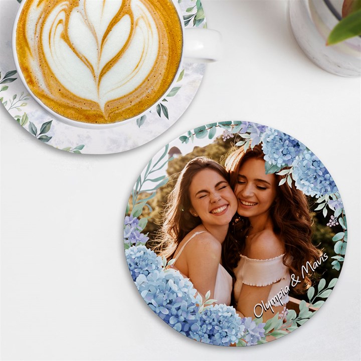 Personalized Flower Photo Round Tile Coaster UV Print Round Tile Coaster