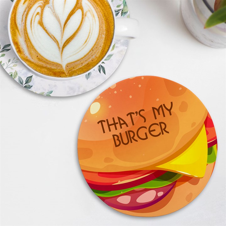 Personalized Burger Name Round Tile Coaster UV Print Round Tile Coaster