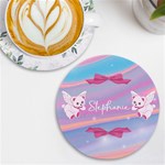Personalized Angle Bear Name Round Tile Coaster UV Print Round Tile Coaster Front