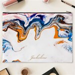 Personalized Name Marble Cosmetic Bag Cosmetic Bag (XXXL) Back