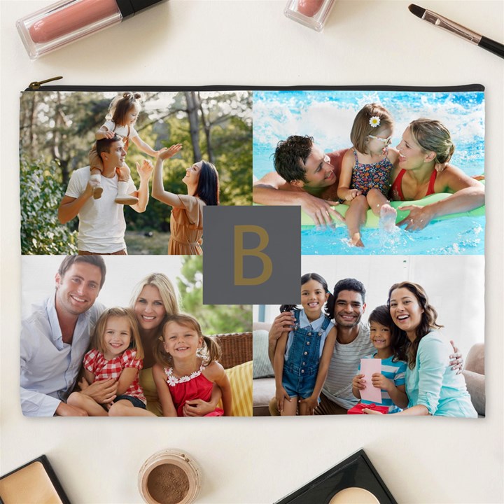 Personalized Photo Initial Cosmetic Bag Cosmetic Bag (XXXL)