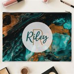 Personalized Marble Name Cosmetic Bag Cosmetic Bag (XXXL) Back