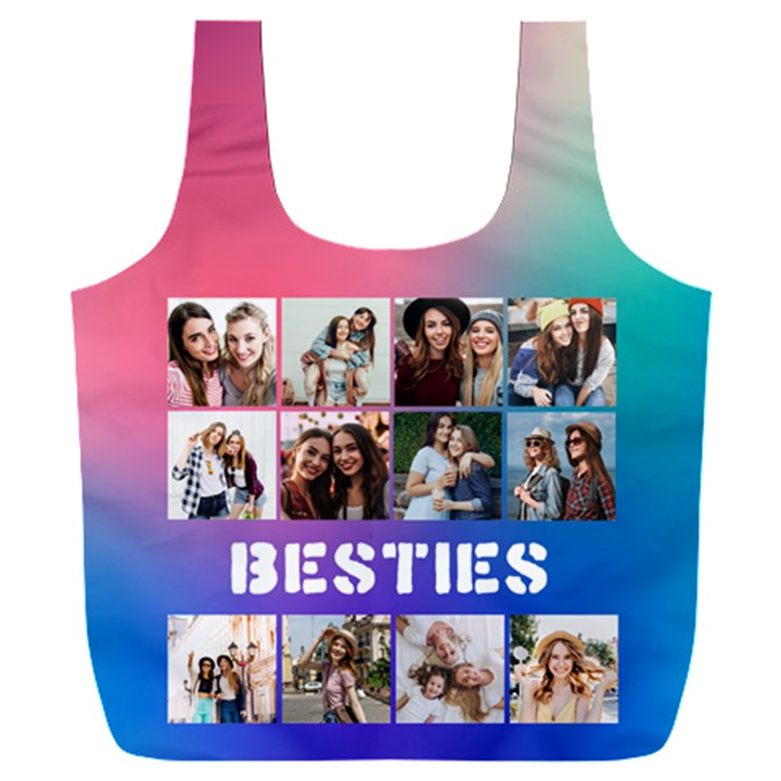 Personalized 12 Photo Besties Any Text Recycle Bag Full Print Recycle Bag (XXXL)