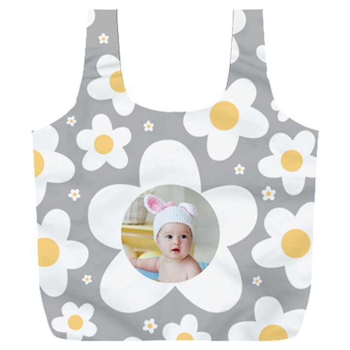 Personalized Photo Floral Pattern Recycle Bag Full Print Recycle Bag (XXXL)