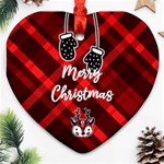 Personalized Checked Name Heart Ornament (Two Sides) Heart Ornament (Two Sides) Back