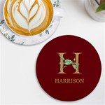 Personalized Initial Name Any Text Round Tile Coaster UV Print Round Tile Coaster Front