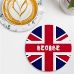 Personalized England Flag Name Round Tile Coaster UV Print Round Tile Coaster Front