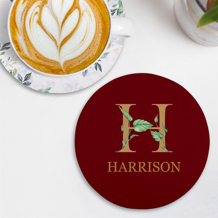 Personalized Initial Name Any Text Wireless Fast Charger UV Print Round Tile Coaster