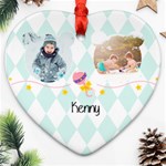 Personalized Baby Item Photo Name Heart Ornament (Two Sides) Heart Ornament (Two Sides) Front