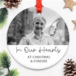 Personalized Memorial Photo Name Any Text Round Ornament Round Ornament (Two Sides) Front