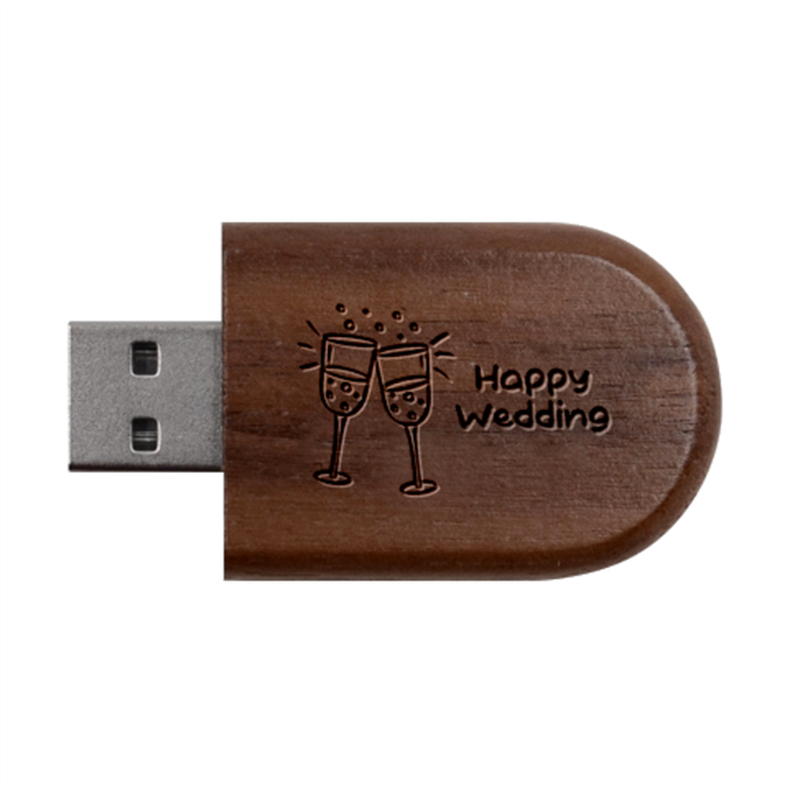 Personalized Wines Name Wood Oval USB Flash Drive Wood Oval USB Flash Drive