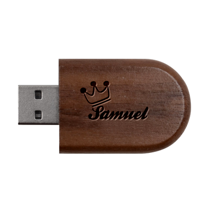 Personalized Birthday Name Wood Oval USB Flash Drive Wood Oval USB Flash Drive
