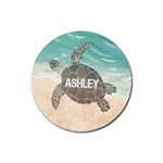 Personalized Turtle Name Rubber Coaster (Round) Rubber Coaster (Round) Front