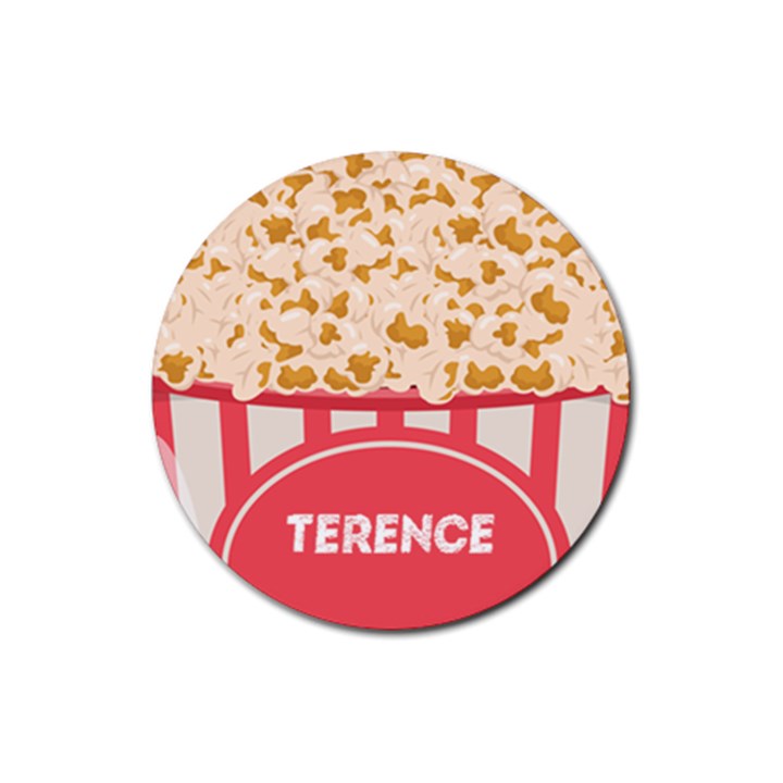 Personalized Popcorn Name Rubber Coaster (Round) Rubber Coaster (Round)
