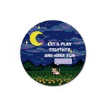 Personalized Pixel Game Name Rubber Coaster (Round) Rubber Coaster (Round) Front