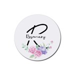 Personalized Flower Name Rubber Coaster (Round) Rubber Coaster (Round) Front