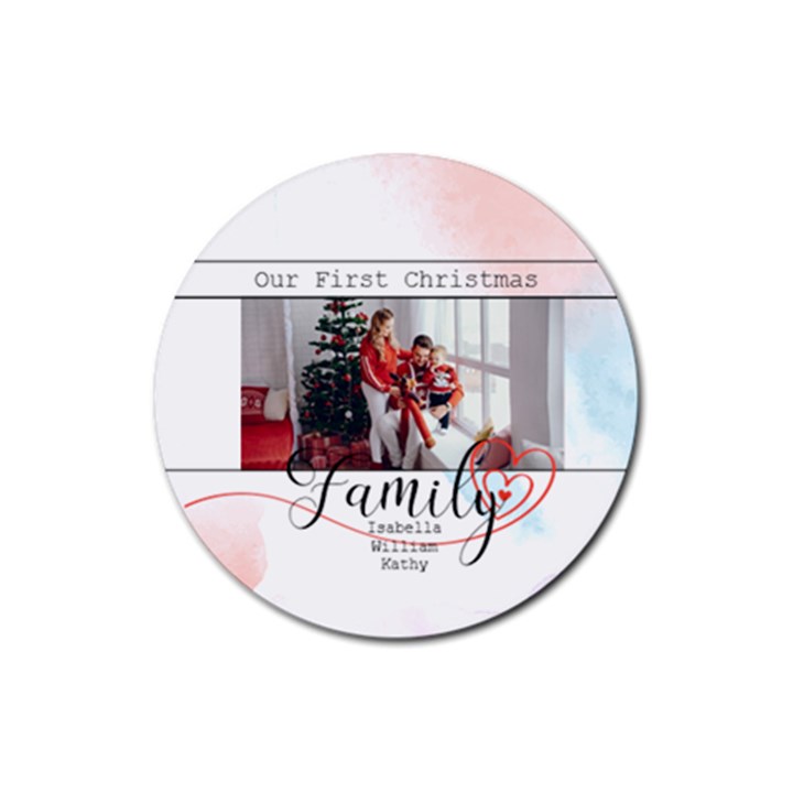 Personalized Family Photo Rubber Coaster (Round) Rubber Coaster (Round)