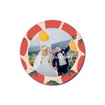 Personalized Fruits Theme Photo Rubber Coaster (Round) Rubber Coaster (Round) Front