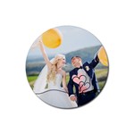 Personalized Heart Line Photo Rubber Coaster (Round) Rubber Coaster (Round) Front