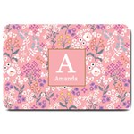 Personalized Floral Pattern Initial Name Doormat Large Doormat 30 x20  Door Mat