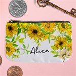 Personalized Sunflower Name Any Text Large Coin Purse Large Coin Purse Front