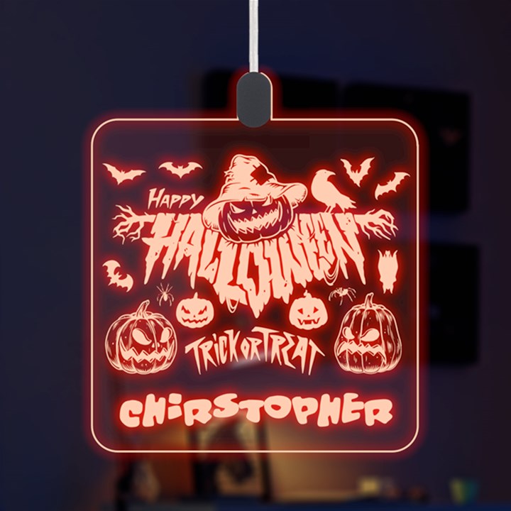 Personalized Happy Halloween Name Any Text LED Acrylic Ornament LED Acrylic Ornament