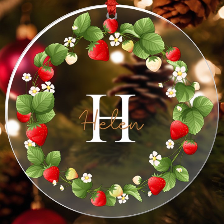 Personalized Name Fruit Frame UV Print Acrylic Ornament Round UV Print Acrylic Ornament Round