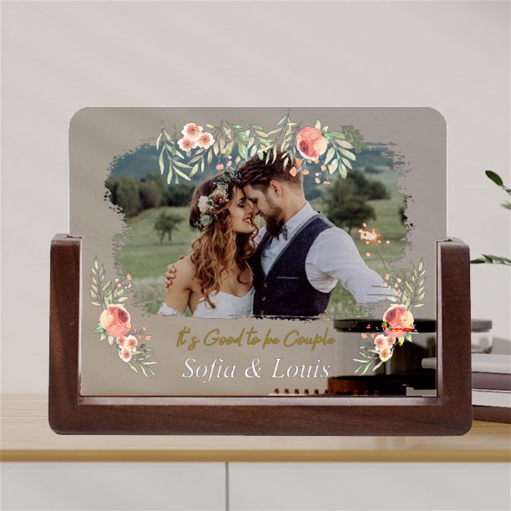 Personalized Name Any Text Couple Wedding Memories Gift Name Acrylic UV Print 8  Tabletop Frame Acrylic UV Print 8  Tabletop Frame (U-Shape)