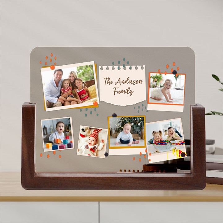 Personalized Collage Photo Family Name Any Text Acrylic UV Print 8  Tabletop Frame Acrylic UV Print 8  Tabletop Frame (U-Shape)
