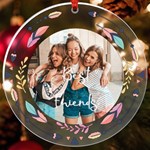 Personalized Name Photo Feather Totem UV Print Acrylic Ornament Round UV Print Acrylic Ornament Round Front