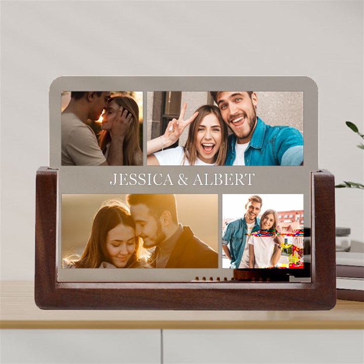 Personalized Couple Photo Name Any Text Acrylic UV Print 8  Tabletop Frame Acrylic UV Print 8  Tabletop Frame (U-Shape)
