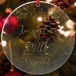 Personalized Name Ｗedding Frame UV Print Acrylic Ornament Round UV Print Acrylic Ornament Round Front