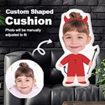Personalized Photo in Devil2 Cartoon Style Custom Shaped Cushion Cut To Shape Cushion Case Front