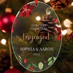 Personalized First Christmas Name Any Text UV Print Acrylic Ornament Oval UV Print Acrylic Ornament Oval Front