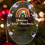 Personalized New Born Baby First Christmas Name Any Text UV Print Acrylic Ornament Oval UV Print Acrylic Ornament Oval Front