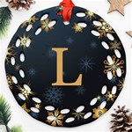 Personalized Merry Christmas Name Any Text Round Filigree Ornament Round Filigree Ornament (Two Sides) Front