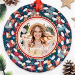 Personalized Merry Christmas Photo Name Any Text Round Filigree Ornament Round Filigree Ornament (Two Sides) Back