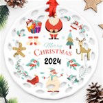 Personalized Merry Christmas Name Any Text Round Filigree Ornament Round Filigree Ornament (Two Sides) Front